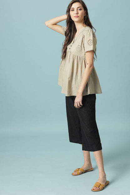 Gipsy Pista Medium Length V- Neck Cotton Tunic