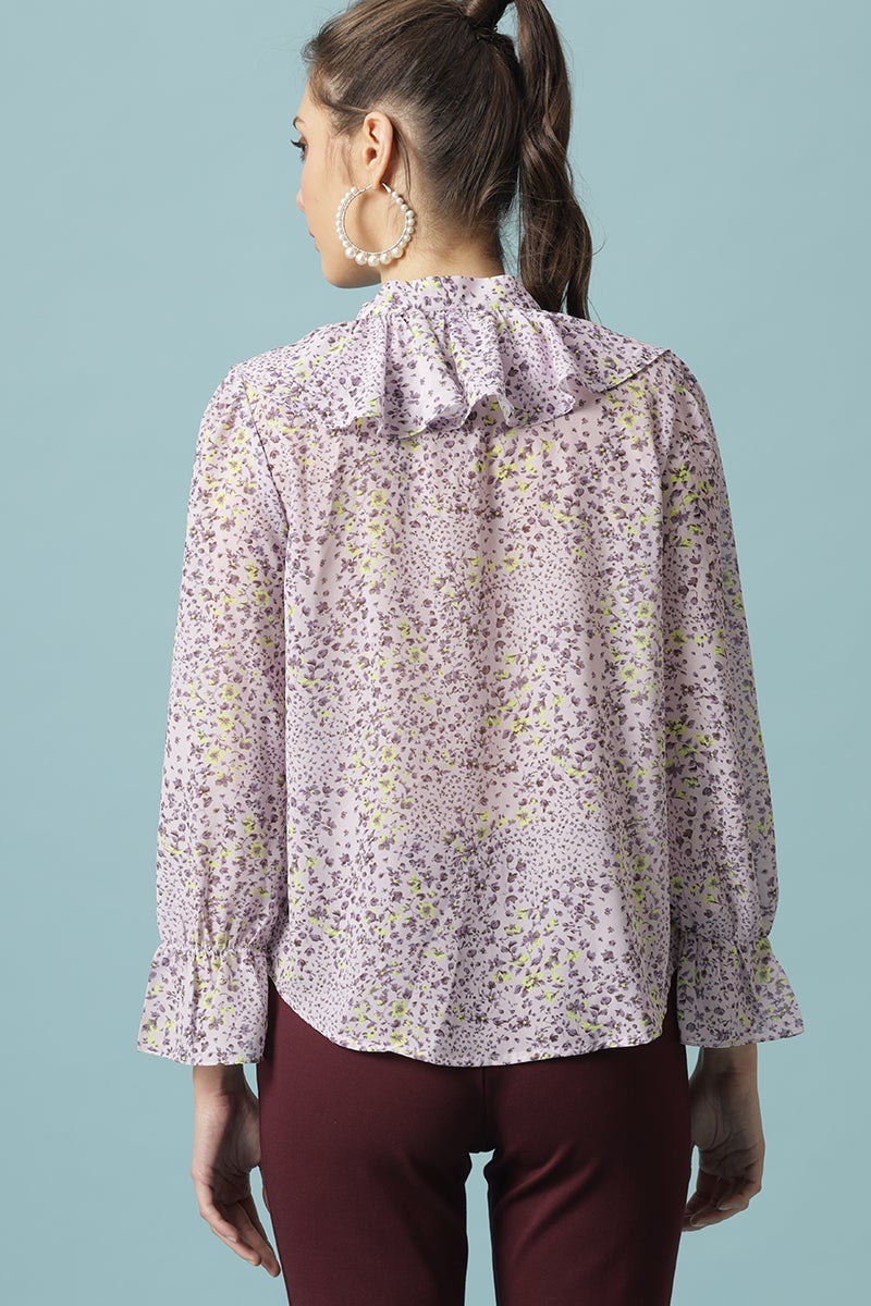 Gipsy Purple Medium Length Round Neck Polyester Tunic