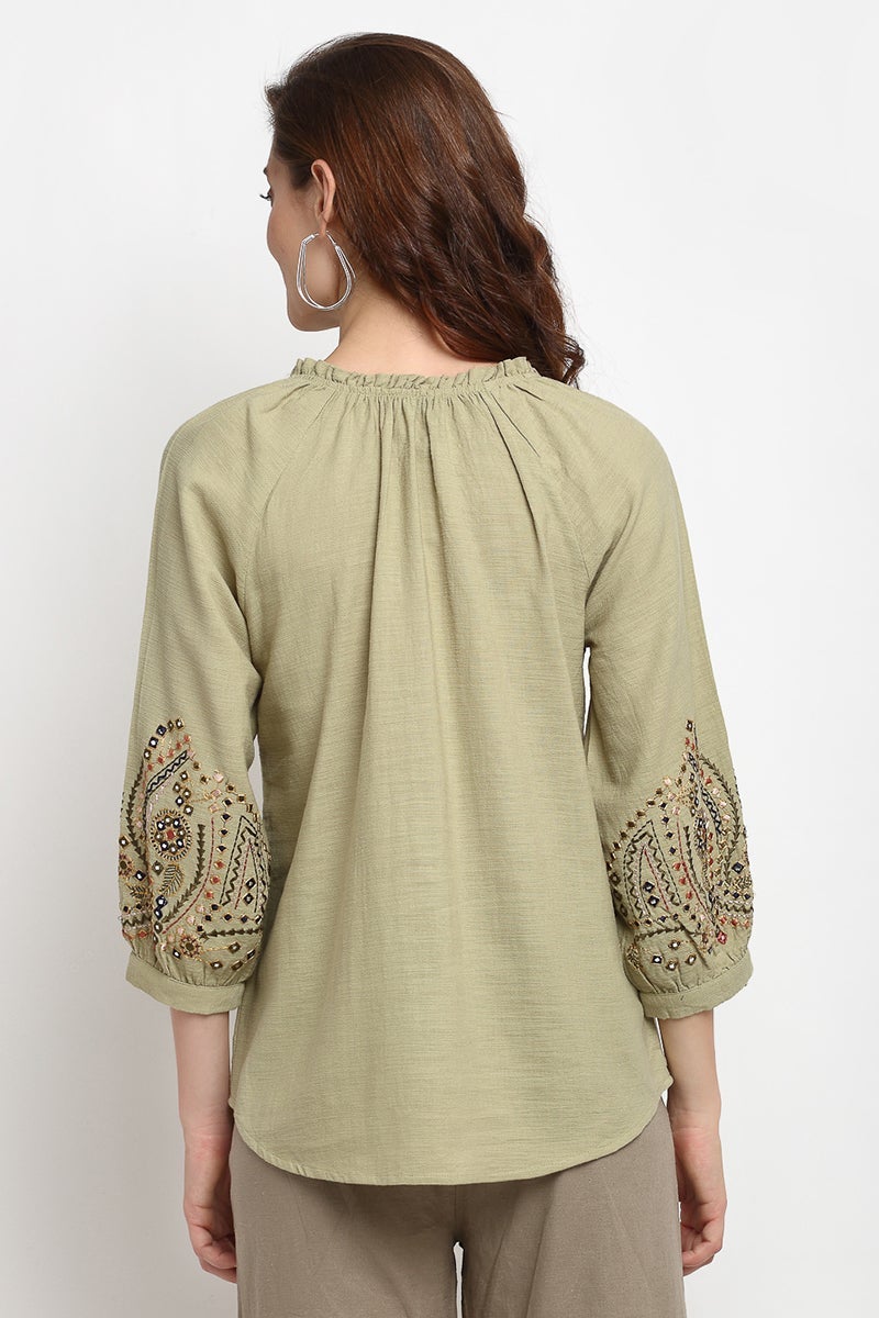 Pista Medium Length Tie - Up Cotton Tunic