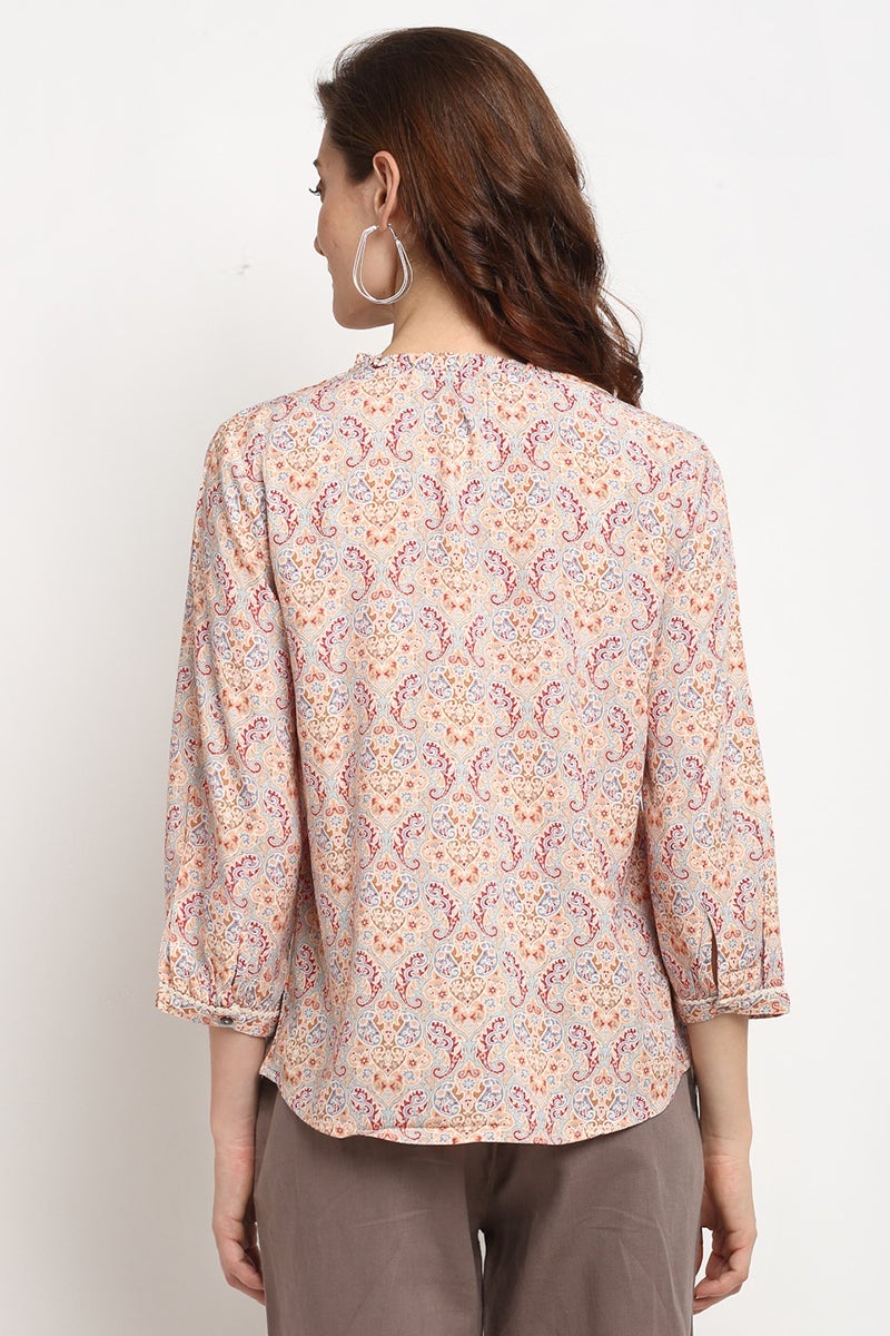 Multi Medium Length V- Neck Rayon Tunic