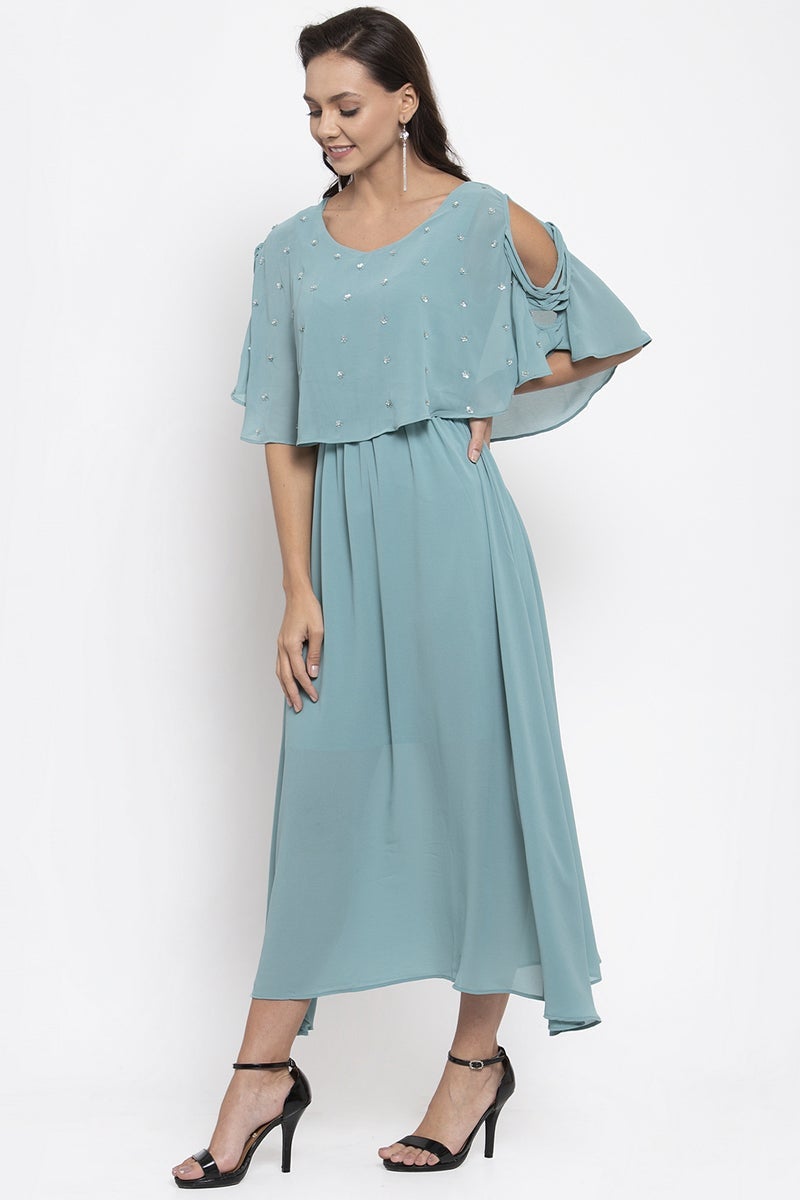 Gipsy Women Sage Boat Neck Dress