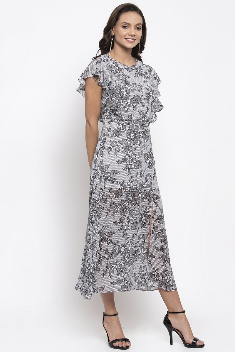Gipsy Women White Round Neck Dress