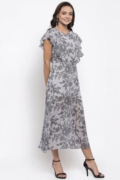 Gipsy Women White Round Neck Dress