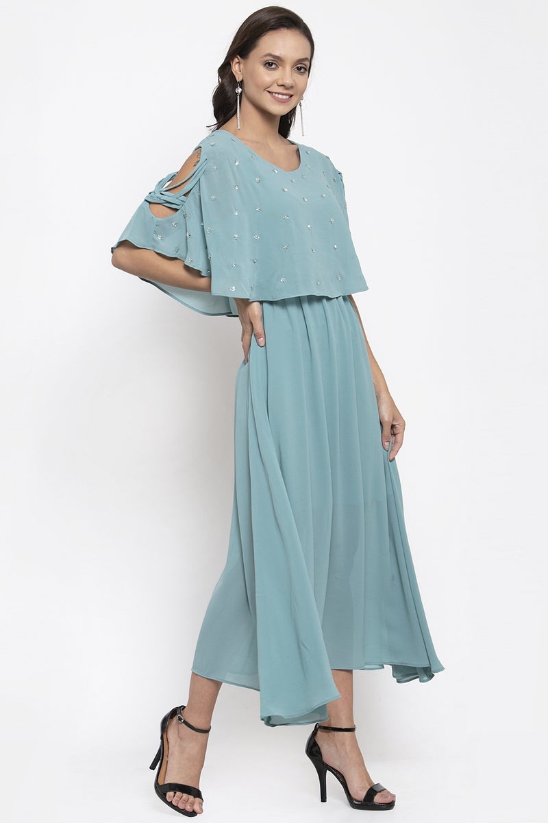 Gipsy Women Sage Boat Neck Dress