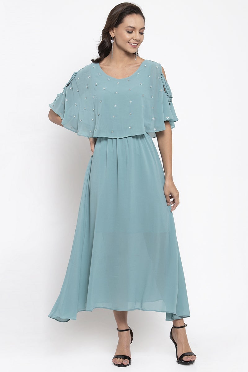Gipsy Women Sage Boat Neck Dress