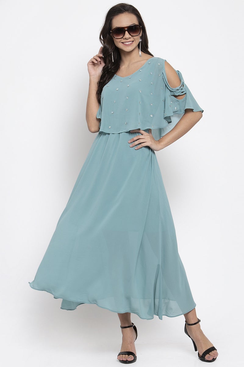 Gipsy Women Sage Boat Neck Dress