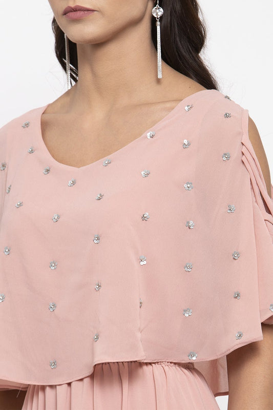 Gipsy Women Dusky Pink Boat Neck Dress